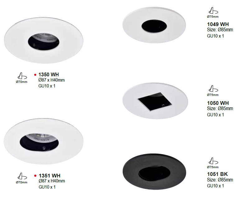 1350 GU10  RECESSED SPOT FITTING SERIES